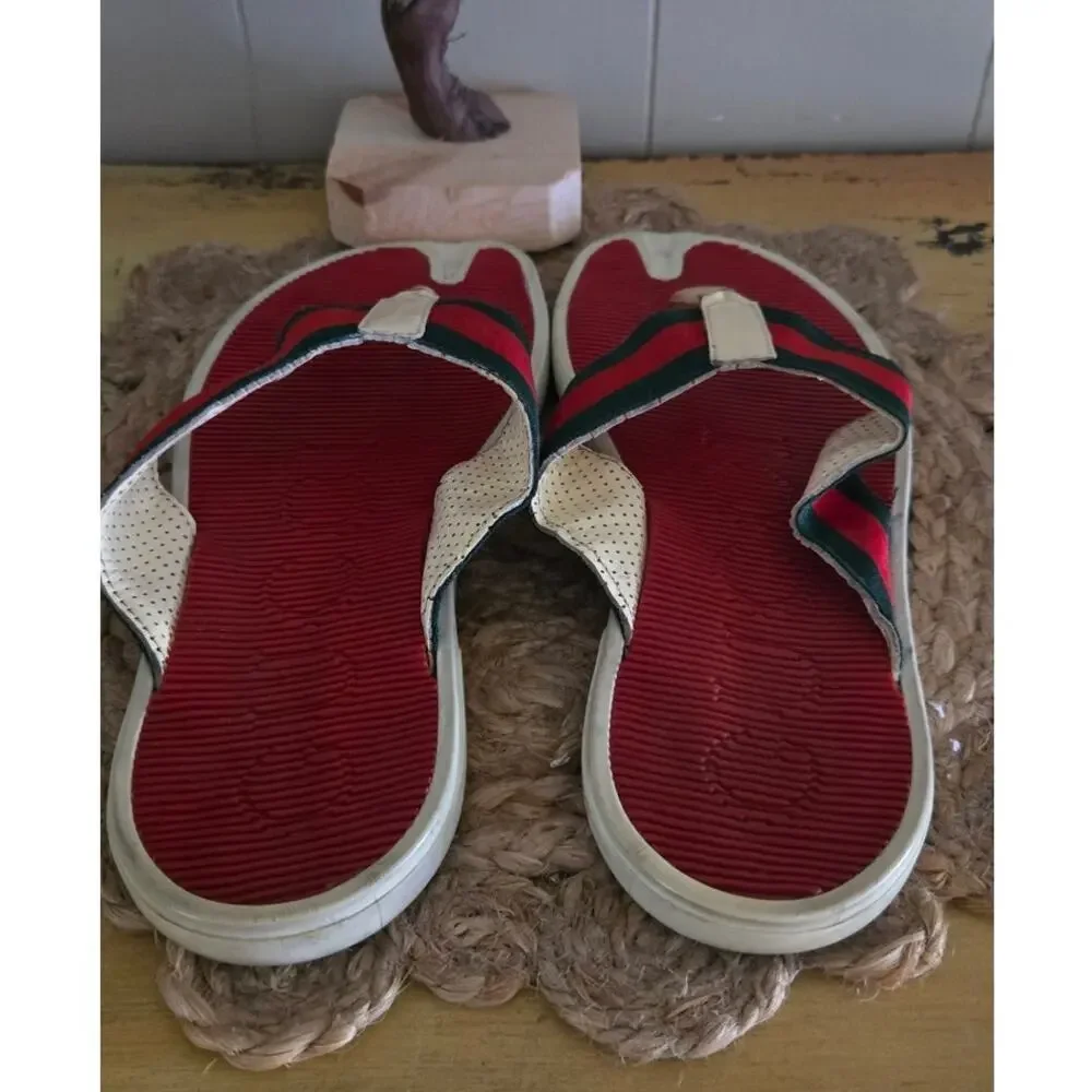Gucci Web Trimm Thing Flip Flops Pre-Loved - Authentic Size 42